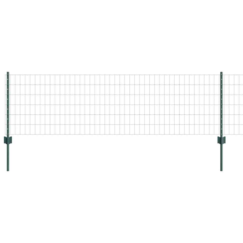 Euro Fence with Post 10 x 0.6 m PVC-Coated Steel Green Mesh