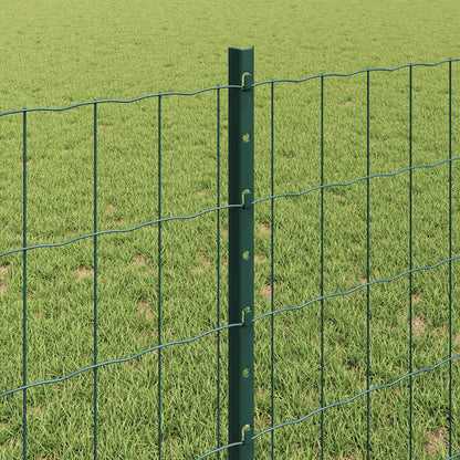 Euro Fence with Post 10 x 0.8 m PVC-Coated Steel Green Mesh