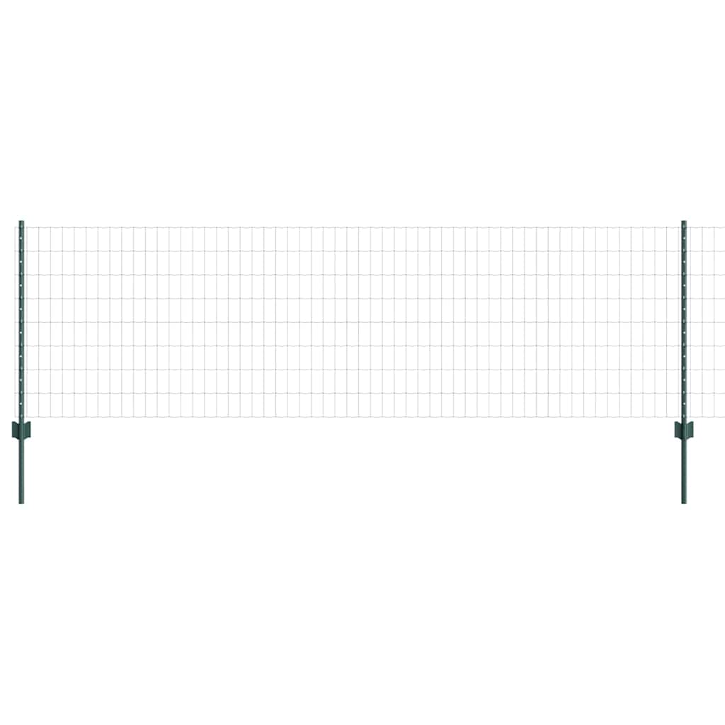Euro Fence with Post 10 x 0.8 m PVC-Coated Steel Green Mesh