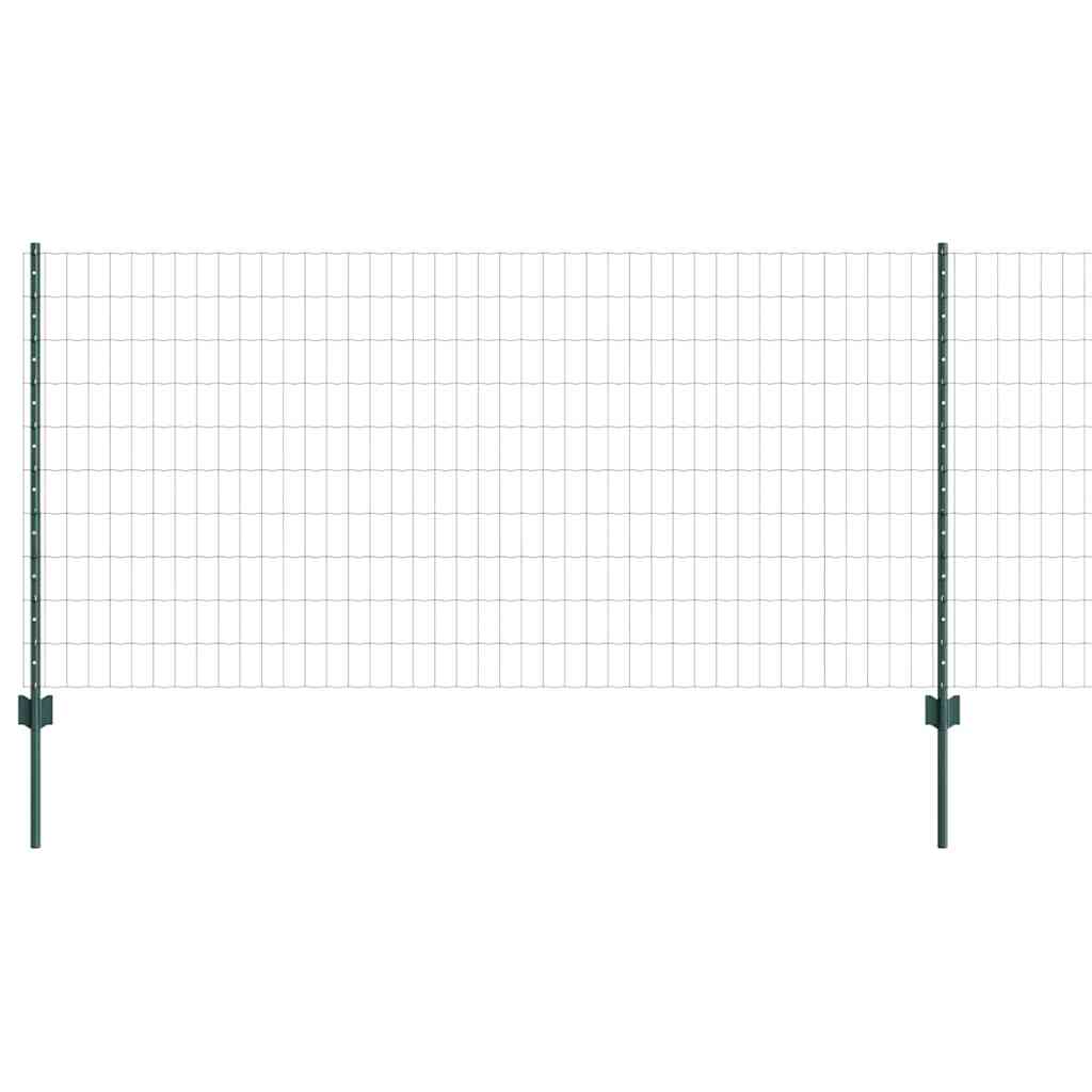 Euro Fence with Post 10 x 1 m PVC-Coated Steel Green Mesh