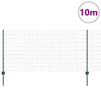 Euro Fence with Post 10 x 1 m PVC-Coated Steel Green Mesh