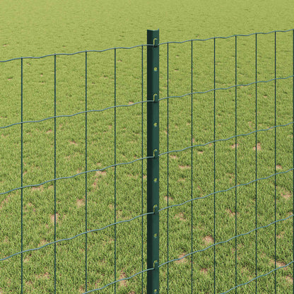 Euro Fence with Post 10 x 1.4 m PVC-Coated Steel Green Mesh