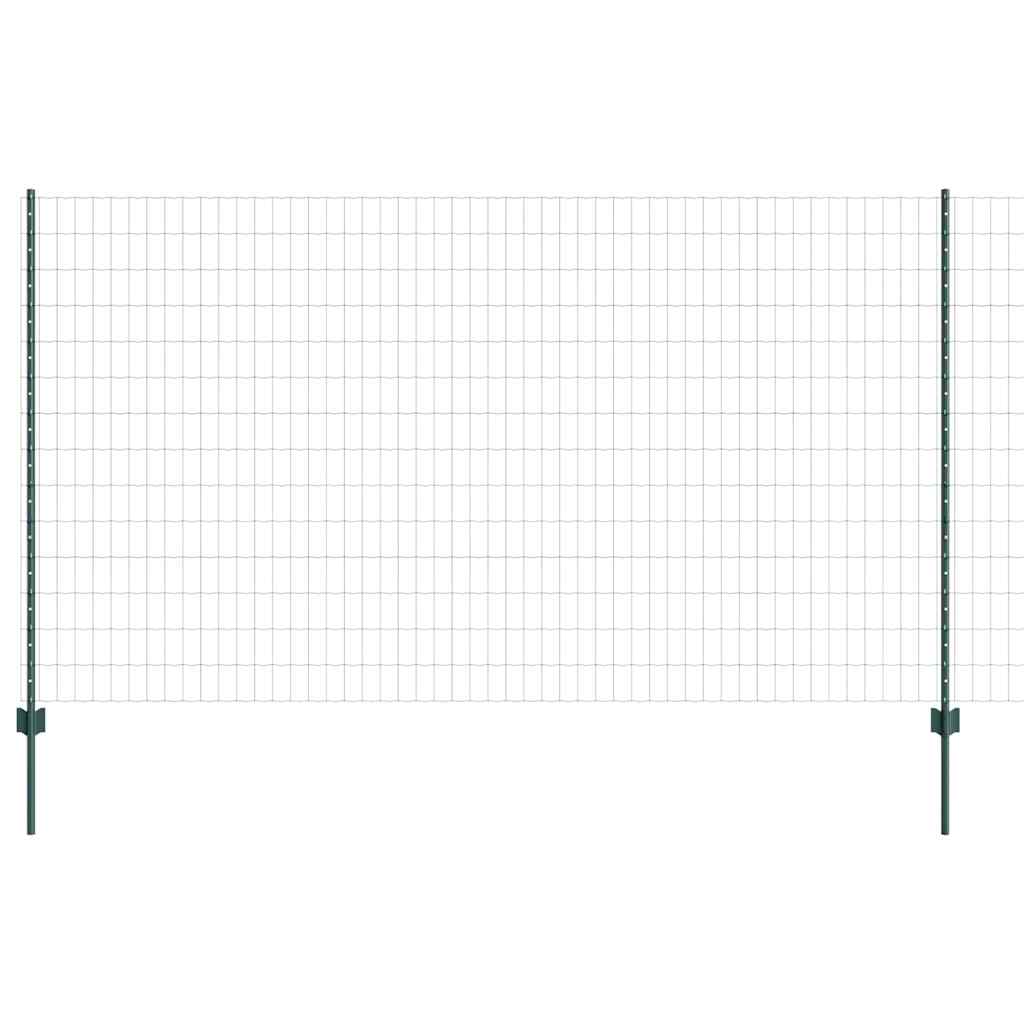Euro Fence with Post 10 x 1.4 m PVC-Coated Steel Green Mesh