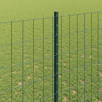 Euro Fence with Post 10 x 1.6 m PVC-Coated Steel Green Mesh