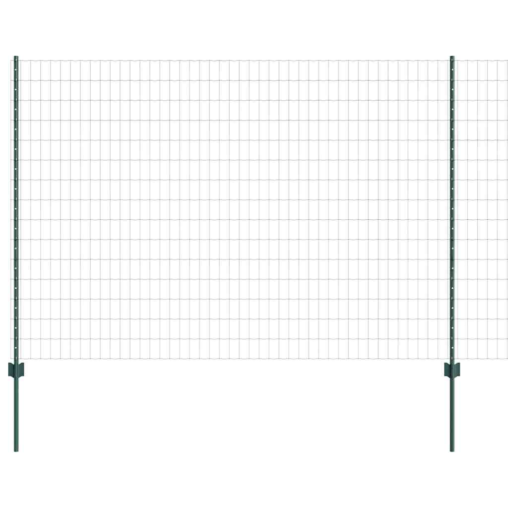 Euro Fence with Post 10 x 1.6 m PVC-Coated Steel Green Mesh