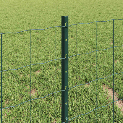 Euro Fence with Post 10 x 0.4 m PVC-Coated Steel Green Mesh