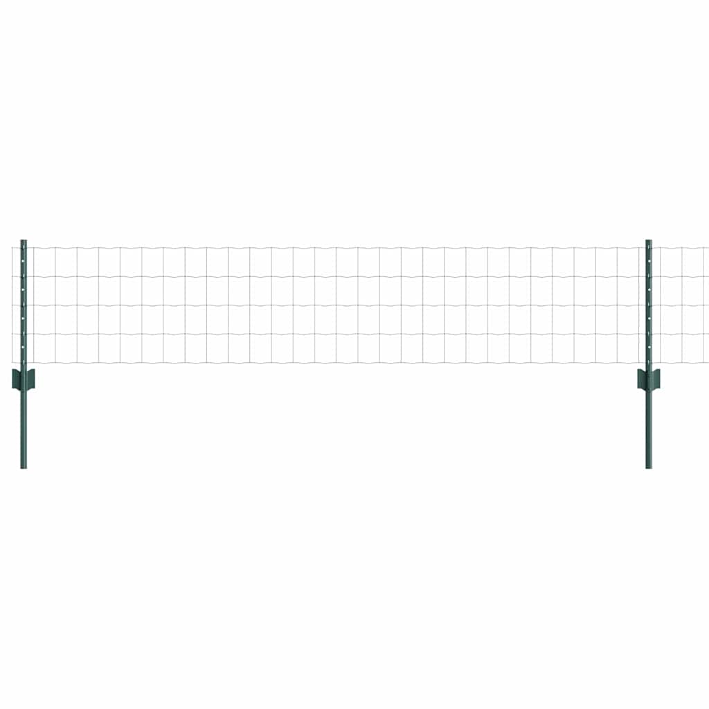 Euro Fence with Post 10 x 0.4 m PVC-Coated Steel Green Mesh
