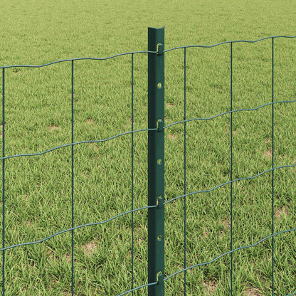Euro Fence with Post 10 x 0.6 m PVC-Coated Steel Green Mesh
