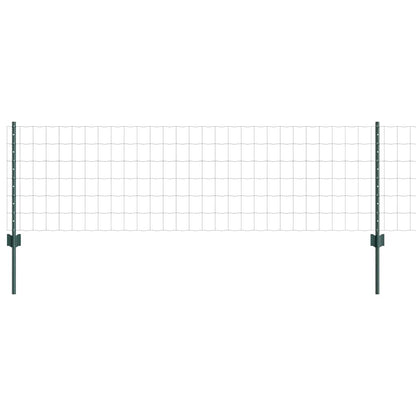 Euro Fence with Post 10 x 0.6 m PVC-Coated Steel Green Mesh