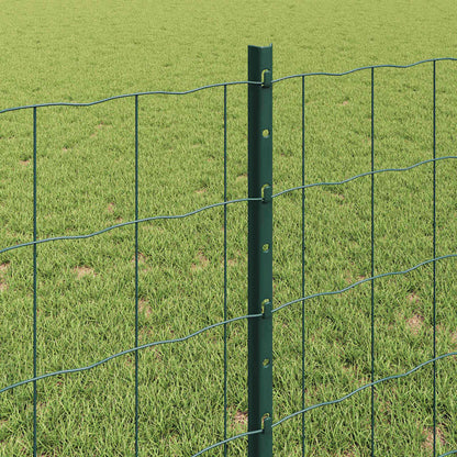 Euro Fence with Post 10 x 0.8 m PVC-Coated Steel Green Mesh