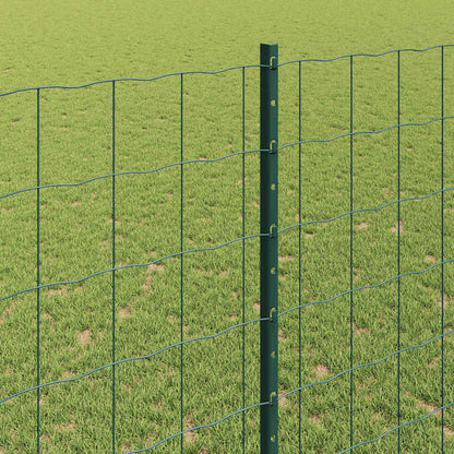 Euro Fence with Post 10 x 1.4 m PVC-Coated Steel Green Mesh