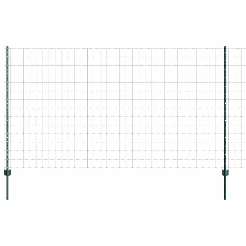 Euro Fence with Post 10 x 1.4 m PVC-Coated Steel Green Mesh