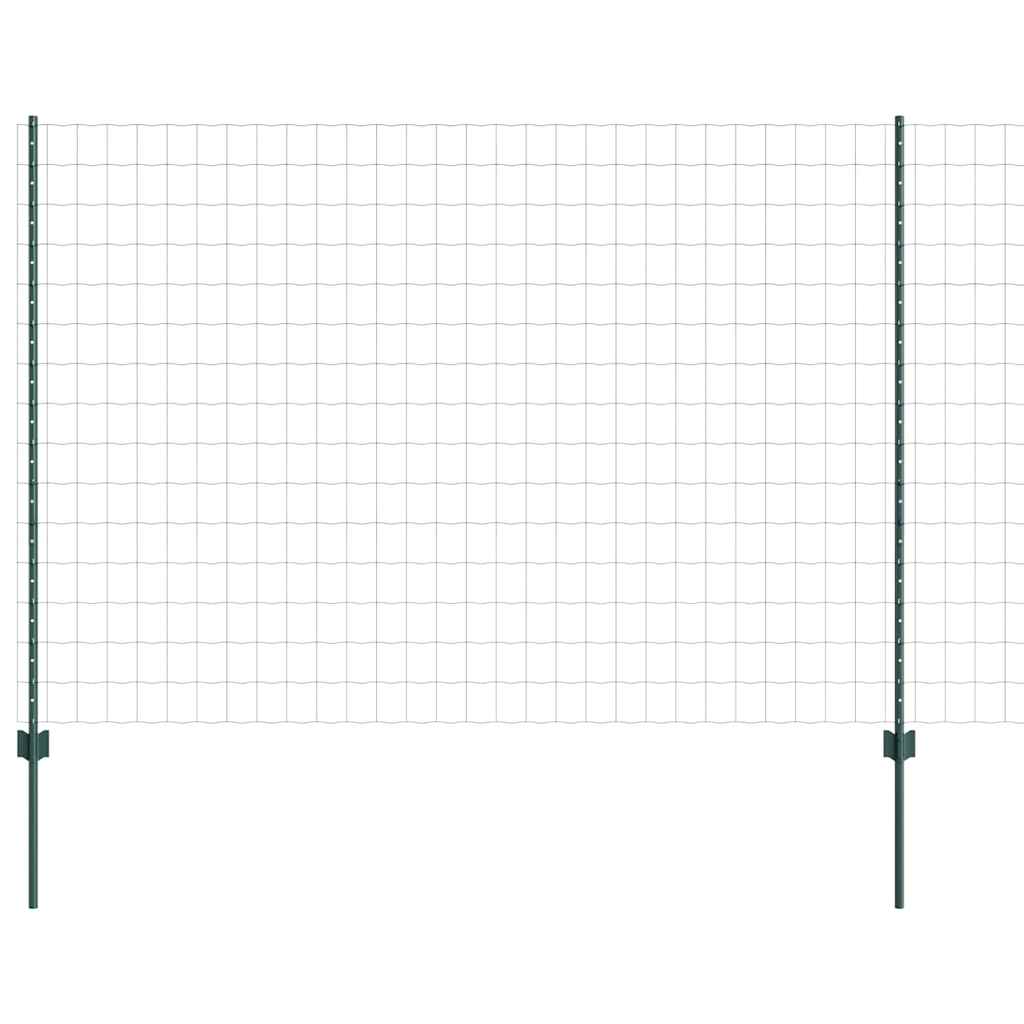 Euro Fence with Post 10 x 1.6 m PVC-Coated Steel Green Mesh