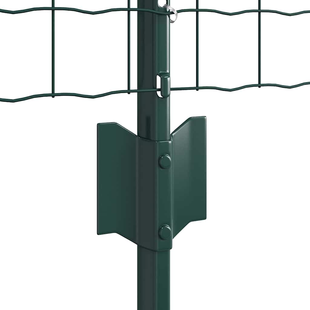 Euro Fence with Post 10 x 0.6 m PVC-Coated Steel Green Mesh
