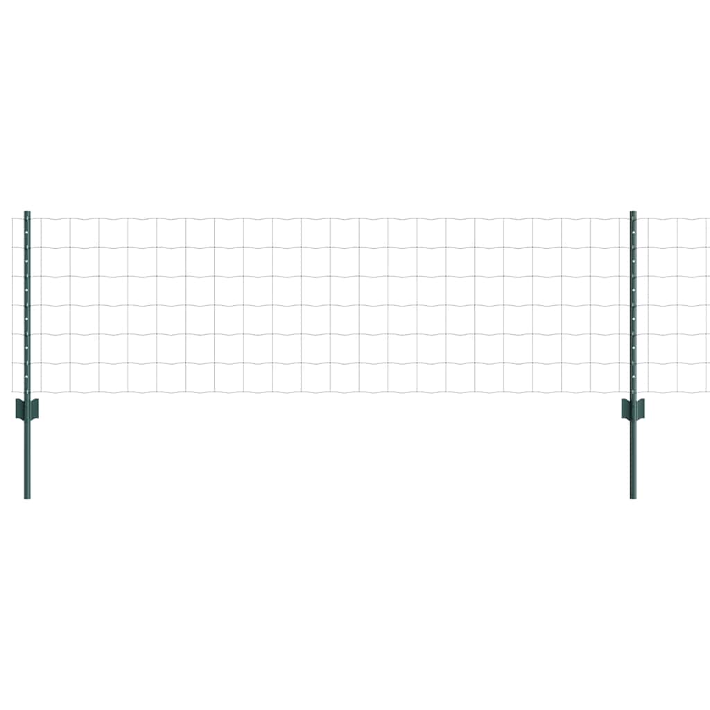 Euro Fence with Post 10 x 0.6 m PVC-Coated Steel Green Mesh