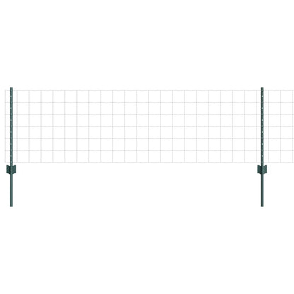 Euro Fence with Post 10 x 0.6 m PVC-Coated Steel Green Mesh