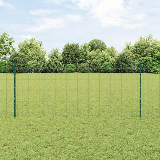 Euro Fence with Post 10 x 1 m PVC-Coated Steel Green Mesh
