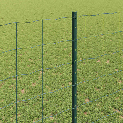 Euro Fence with Post 10 x 1.4 m PVC-Coated Steel Green Mesh