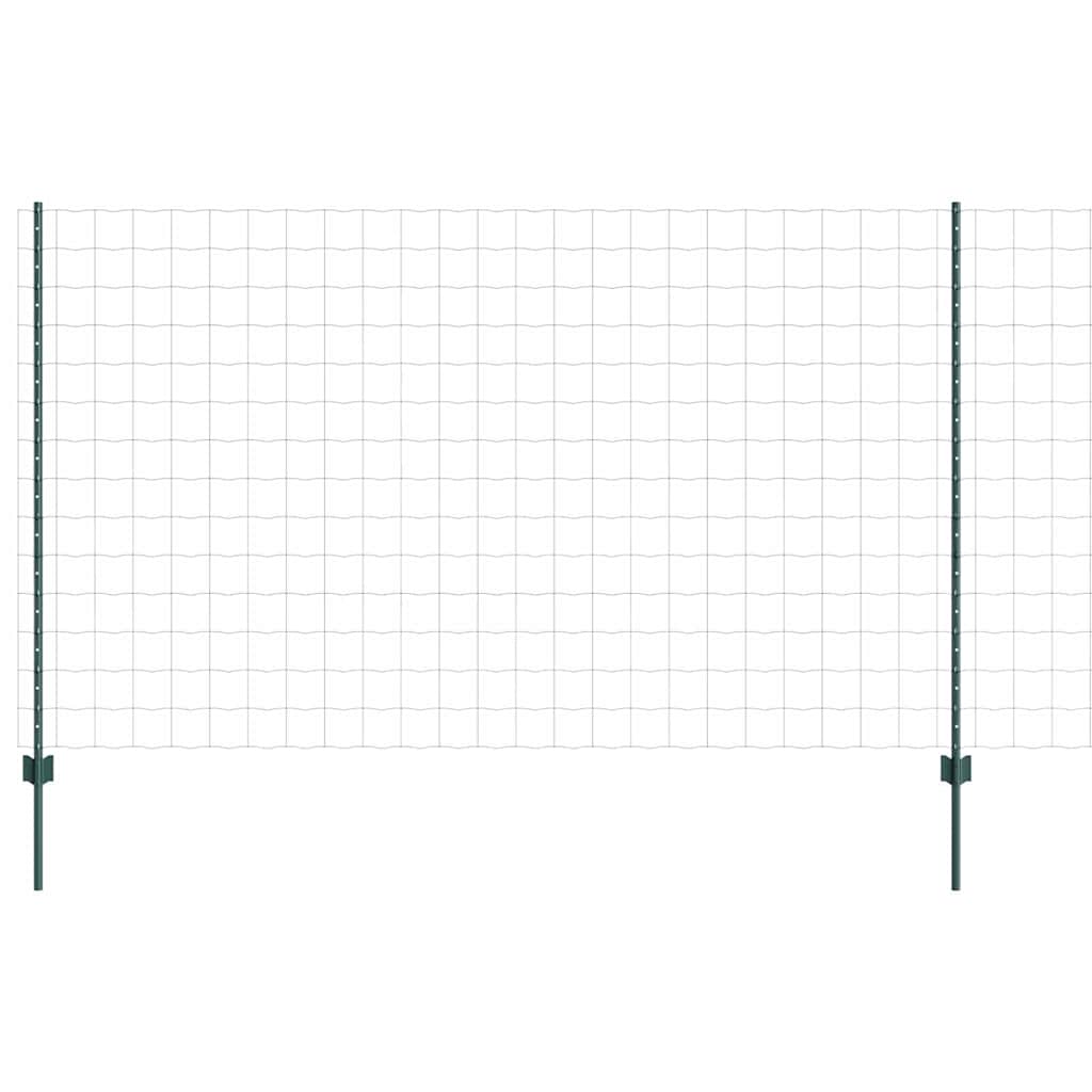 Euro Fence with Post 10 x 1.4 m PVC-Coated Steel Green Mesh