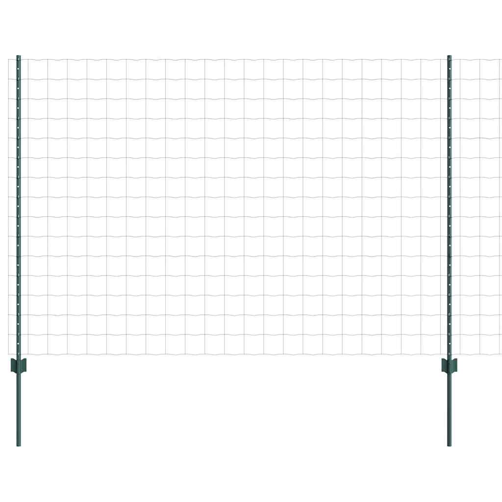 Euro Fence with Post 10 x 1.6 m PVC-Coated Steel Green Mesh