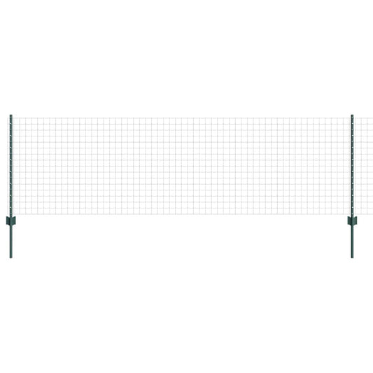 Euro Fence with Post 25 x 0.8 m PVC-Coated Steel Green Mesh