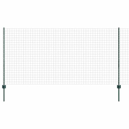 Euro Fence with Post 25 x 1.2 m PVC-Coated Steel Green Mesh