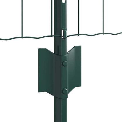 Euro Fence with Post 25 x 0.6 m PVC-Coated Steel Green Mesh