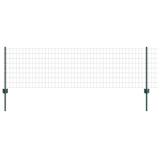 Euro Fence with Post 25 x 0.6 m PVC-Coated Steel Green Mesh