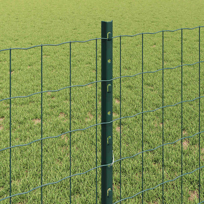 Euro Fence with Post 25 x 0.8 m PVC-Coated Steel Green Mesh