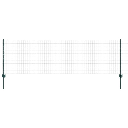 Euro Fence with Post 25 x 0.8 m PVC-Coated Steel Green Mesh