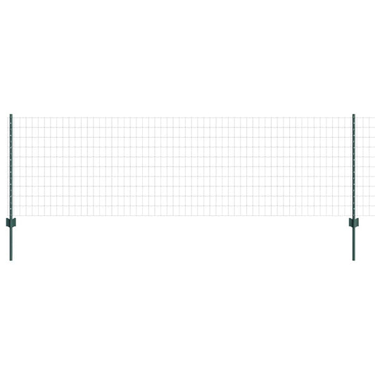 Euro Fence with Post 25 x 0.8 m PVC-Coated Steel Green Mesh