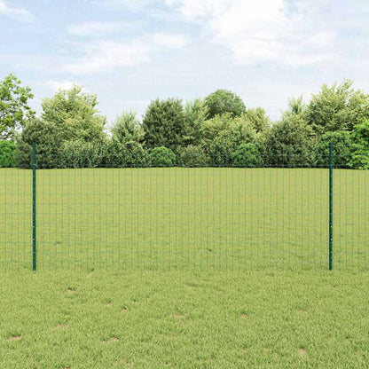 Euro Fence with Post 25 x 1 m PVC-Coated Steel Green Mesh