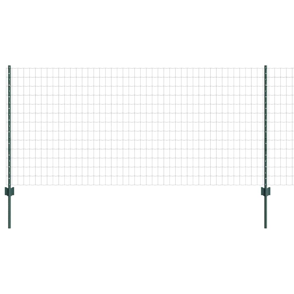 Euro Fence with Post 25 x 1 m PVC-Coated Steel Green Mesh