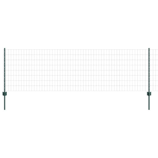 Euro Fence with Post 25 x 0.8 m PVC-Coated Steel Green Mesh