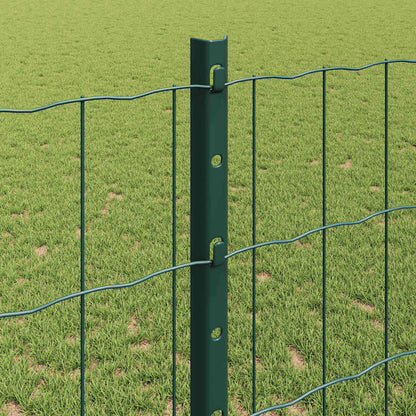 Euro Fence with Post 25 x 1.2 m PVC-Coated Steel Green Mesh