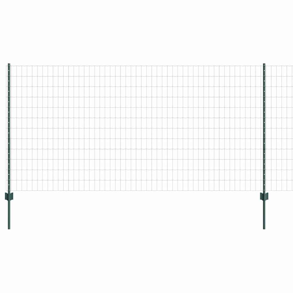 Euro Fence with Post 25 x 1.2 m PVC-Coated Steel Green Mesh