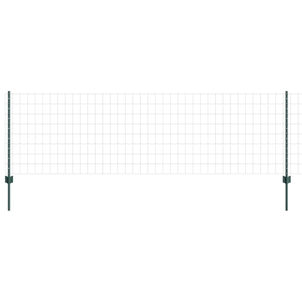 Euro Fence with Post 25 x 0.8 m PVC-Coated Steel Green Mesh