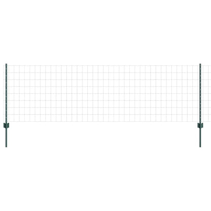 Euro Fence with Post 25 x 0.8 m PVC-Coated Steel Green Mesh