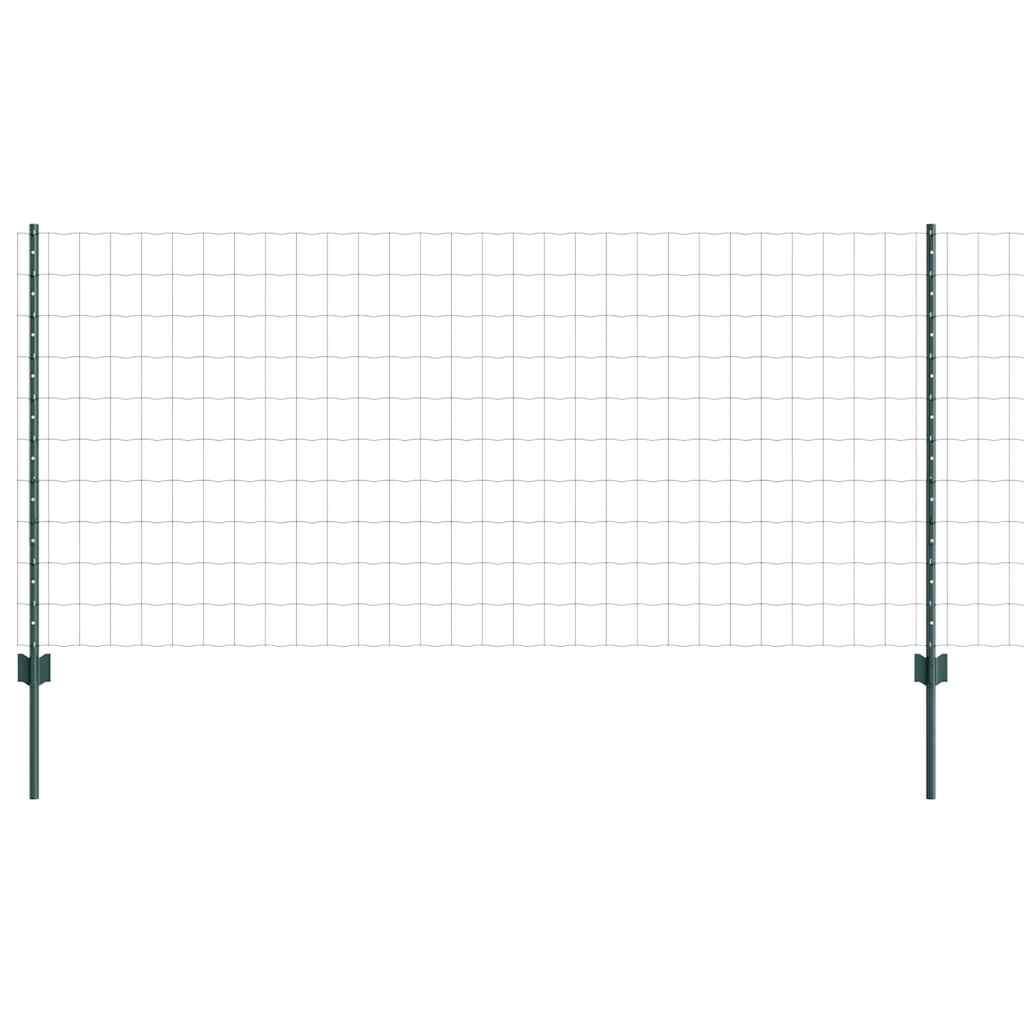 Euro Fence with Post 25 x 1 m PVC-Coated Steel Green Mesh