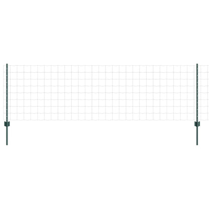 Euro Fence with Post 25 x 0.8 m PVC-Coated Steel Green Mesh