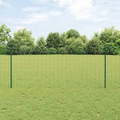 Euro Fence with Post 25 x 1 m PVC-Coated Steel Green Mesh