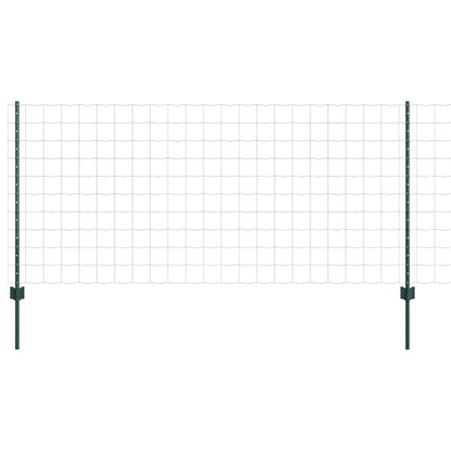 Euro Fence with Post 25 x 1 m PVC-Coated Steel Green Mesh