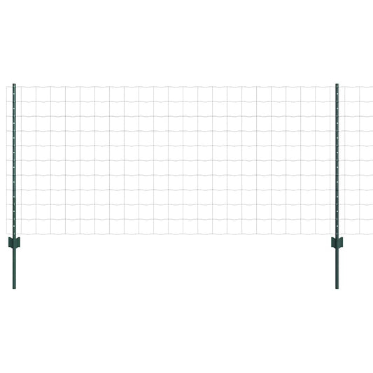 Euro Fence with Post 25 x 1 m PVC-Coated Steel Green Mesh