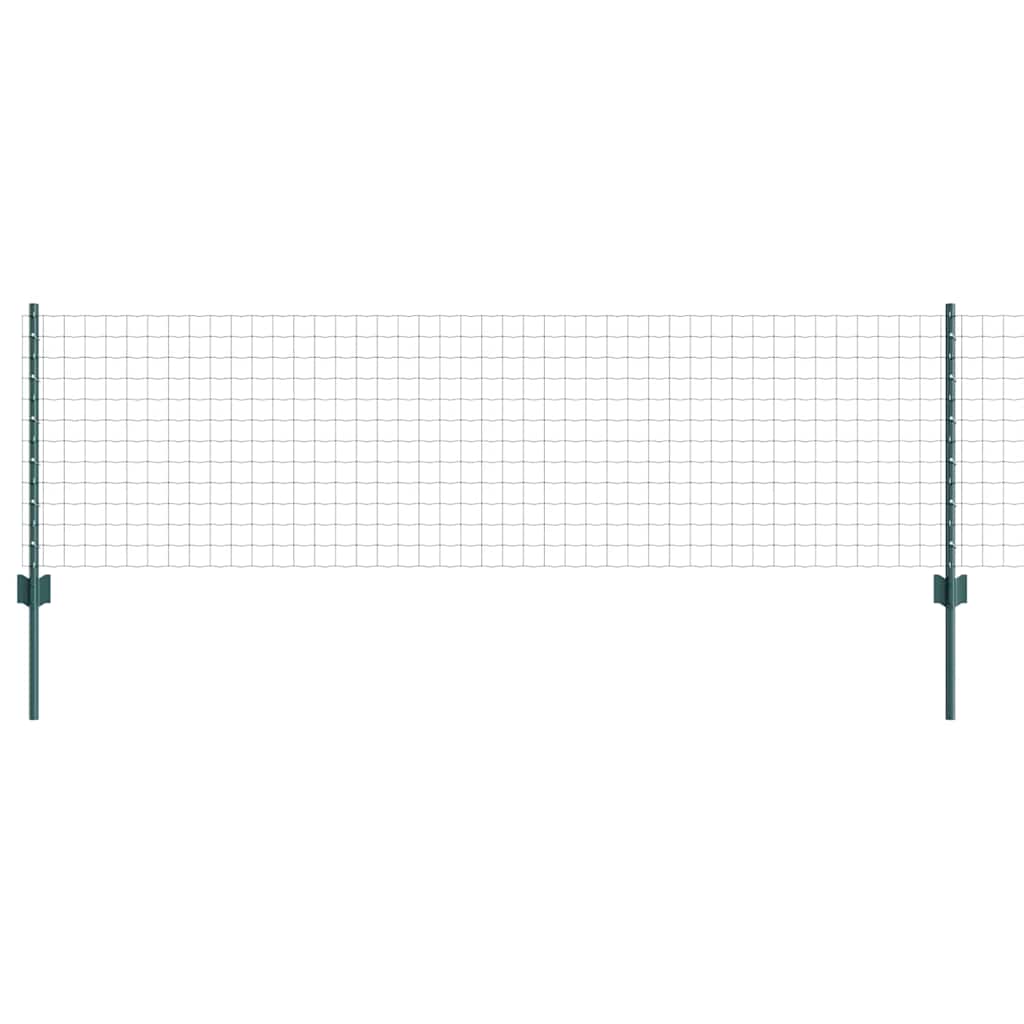 Euro Fence with Post 50 x 0.6 m PVC-Coated Steel Green Mesh