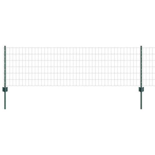 Euro Fence with Post 50 x 0.6 m PVC-Coated Steel Green Mesh