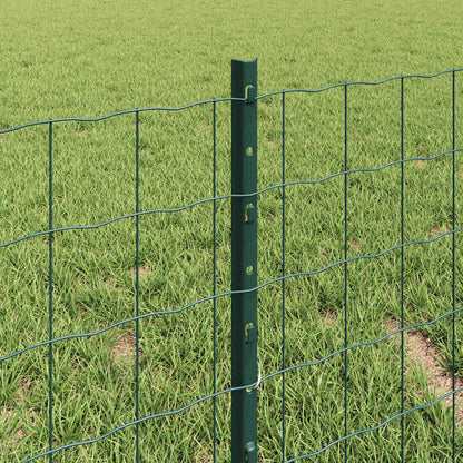 Euro Fence with Post 10 x 0.4 m PVC-Coated Steel Green Mesh