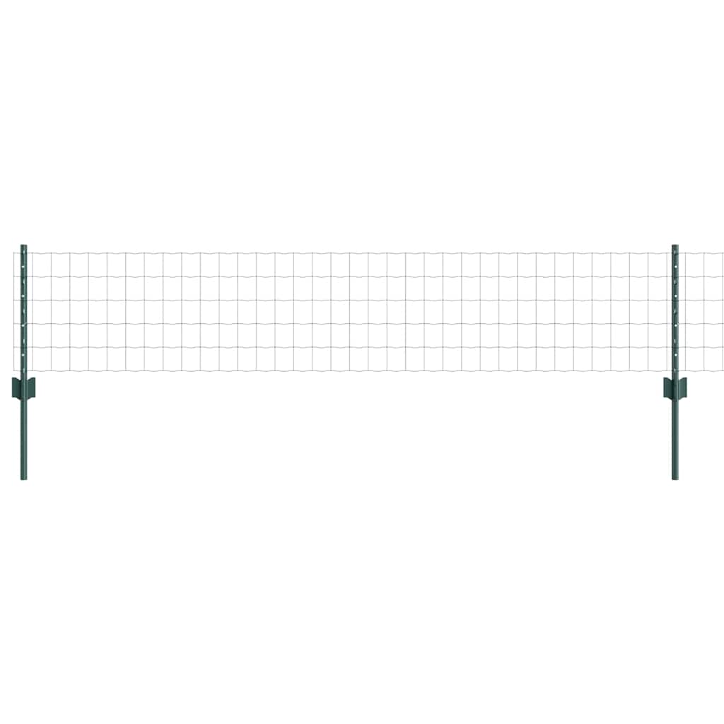 Euro Fence with Post 10 x 0.4 m PVC-Coated Steel Green Mesh