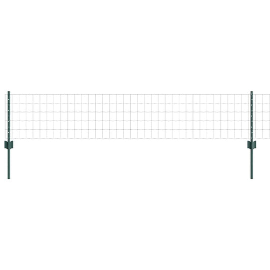 Euro Fence with Post 10 x 0.4 m PVC-Coated Steel Green Mesh
