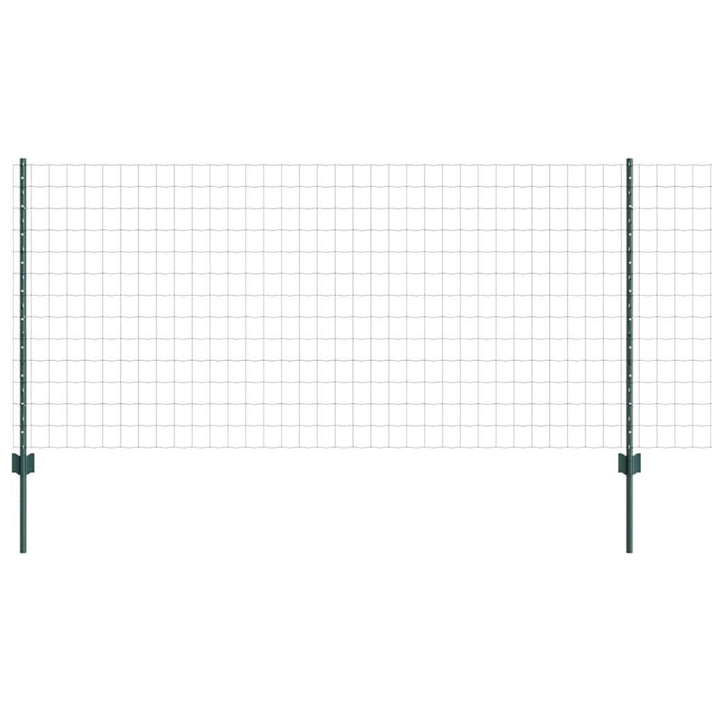Euro Fence with Post 10 x 1 m PVC-Coated Steel Green Mesh