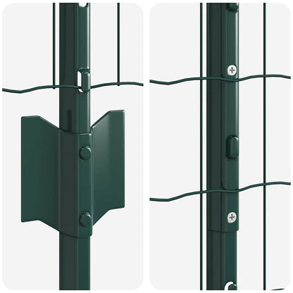 Euro Fence with Post 10 x 1.4 m PVC-Coated Steel Green Mesh